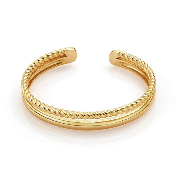 Opens adjustable simple twist stainless steel designers gold plated bangles jewelry women